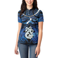 Personalized Maori Matariki Manaia Women Polo Shirt Maori Kowhaiwhai Pattern Galaxy LT01 - Polynesian Pride