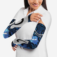 Personalized Maori Matariki Hei Matau Arm Sleeves Maori Kowhaiwhai Pattern Galaxy LT01 - Polynesian Pride