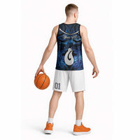 Personalized Maori Matariki Hei Matau Basketball Jersey Maori Kowhaiwhai Pattern Galaxy