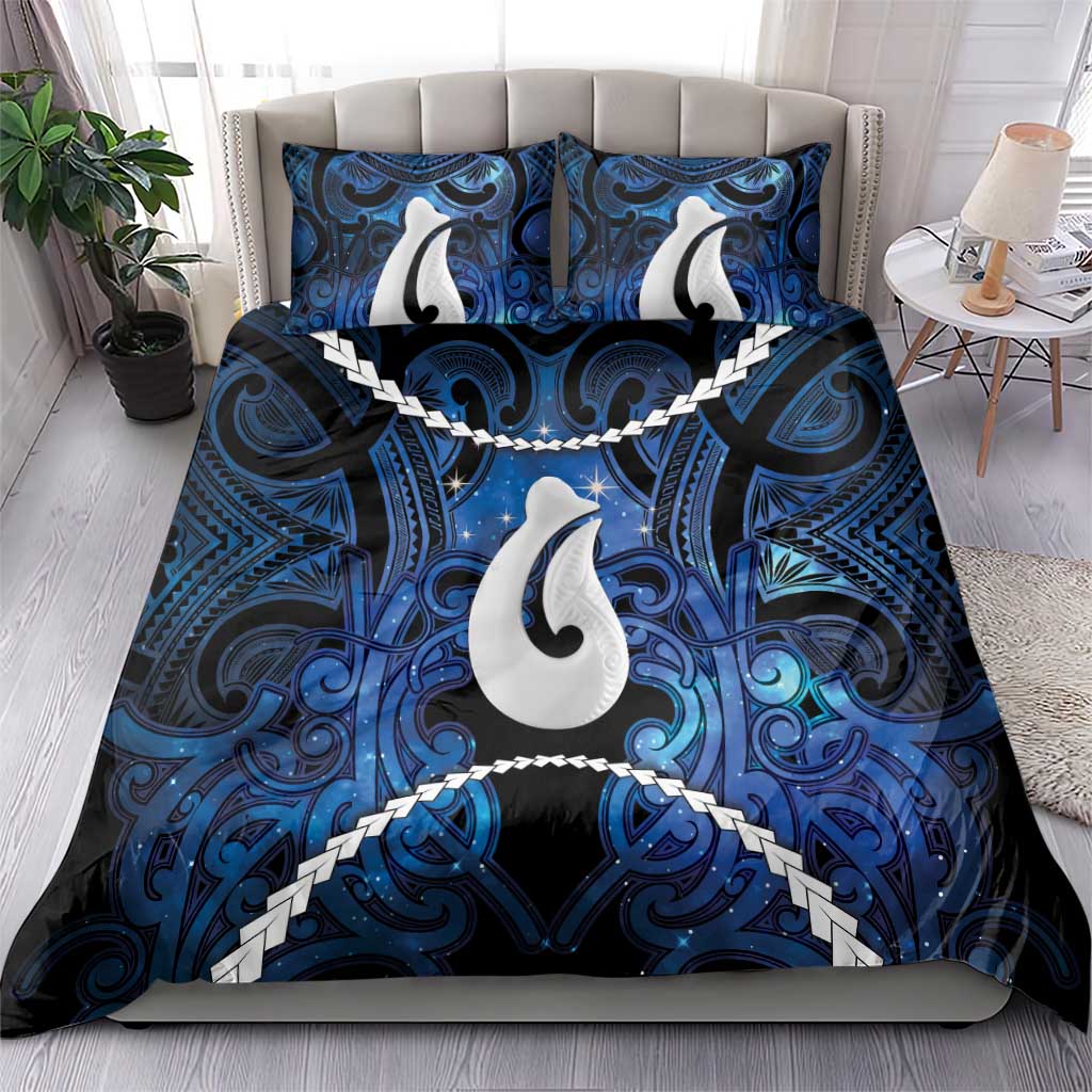 Maori Matariki Hei Matau Bedding Set Maori Kowhaiwhai Pattern Galaxy