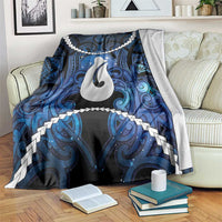 Maori Matariki Hei Matau Blanket Maori Kowhaiwhai Pattern Galaxy LT01 Blue - Polynesian Pride