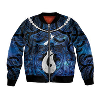 Personalized Maori Matariki Hei Matau Bomber Jacket Maori Kowhaiwhai Pattern Galaxy
