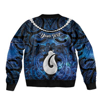 Personalized Maori Matariki Hei Matau Bomber Jacket Maori Kowhaiwhai Pattern Galaxy