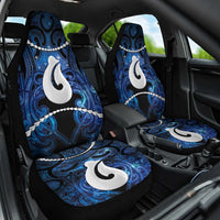 Maori Matariki Hei Matau Car Seat Cover Maori Kowhaiwhai Pattern Galaxy LT01 One Size Blue - Polynesian Pride