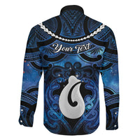Personalized Maori Matariki Hei Matau Family Matching Long Sleeve Bodycon Dress and Hawaiian Shirt Maori Kowhaiwhai Pattern Galaxy