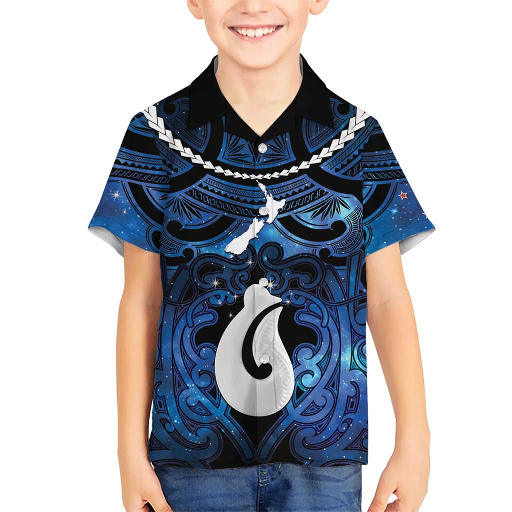 Personalized Maori Matariki Hei Matau Family Matching Long Sleeve Bodycon Dress and Hawaiian Shirt Maori Kowhaiwhai Pattern Galaxy