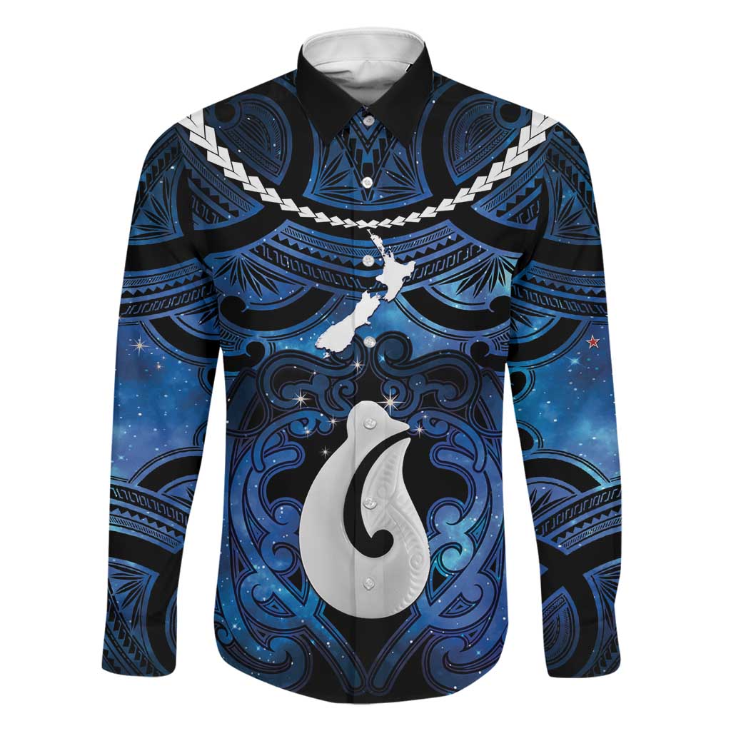 Personalized Maori Matariki Hei Matau Family Matching Tank Maxi Dress and Hawaiian Shirt Maori Kowhaiwhai Pattern Galaxy
