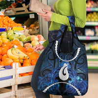Maori Matariki Hei Matau Grocery Bag Maori Kowhaiwhai Pattern Galaxy