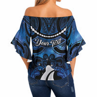 Personalized Maori Matariki Hei Matau Off Shoulder Wrap Waist Top Maori Kowhaiwhai Pattern Galaxy LT01 - Polynesian Pride