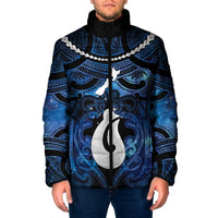 Personalized Maori Matariki Hei Matau Padded Jacket Maori Kowhaiwhai Pattern Galaxy