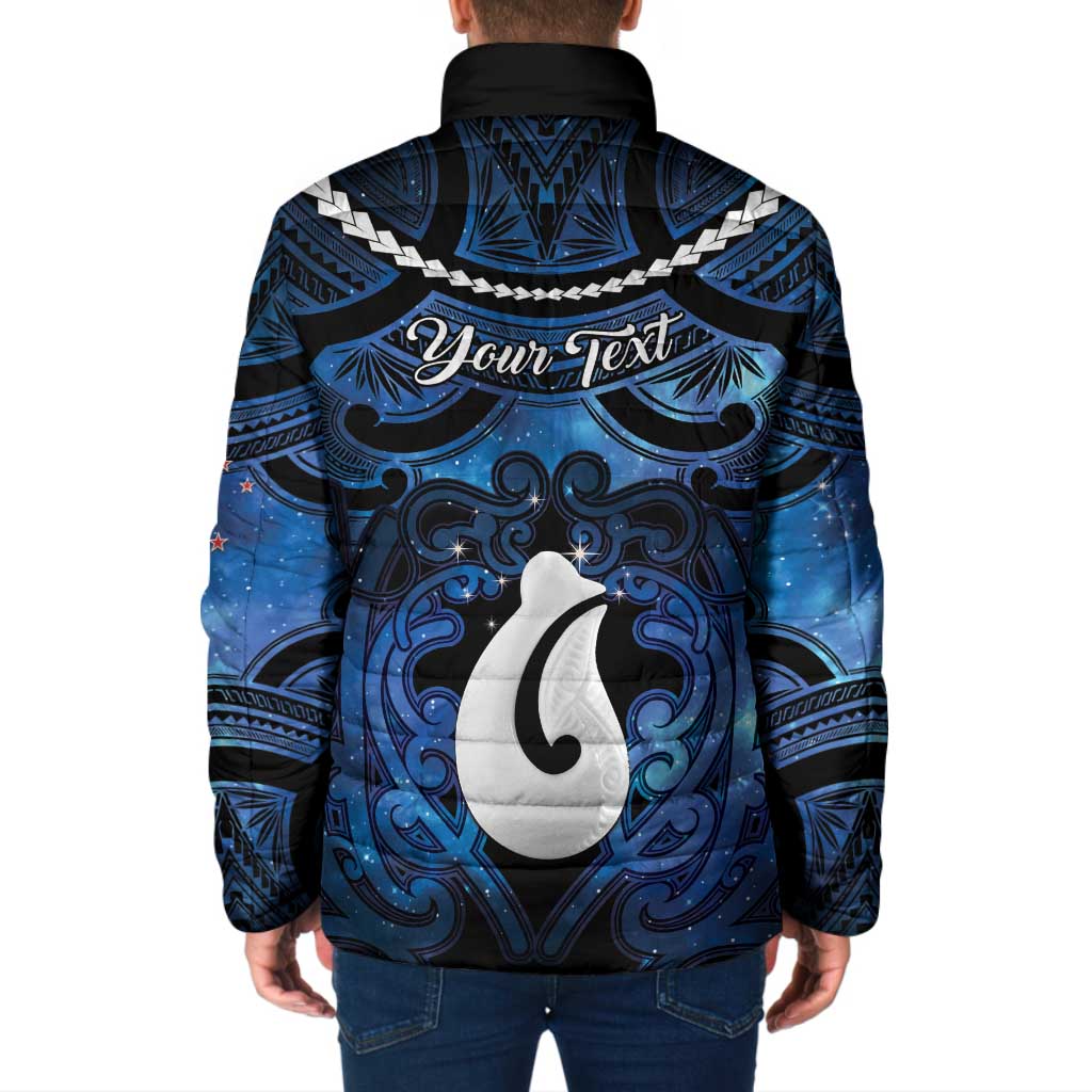 Personalized Maori Matariki Hei Matau Padded Jacket Maori Kowhaiwhai Pattern Galaxy