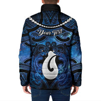 Personalized Maori Matariki Hei Matau Padded Jacket Maori Kowhaiwhai Pattern Galaxy