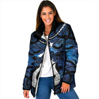Personalized Maori Matariki Hei Matau Padded Jacket Maori Kowhaiwhai Pattern Galaxy