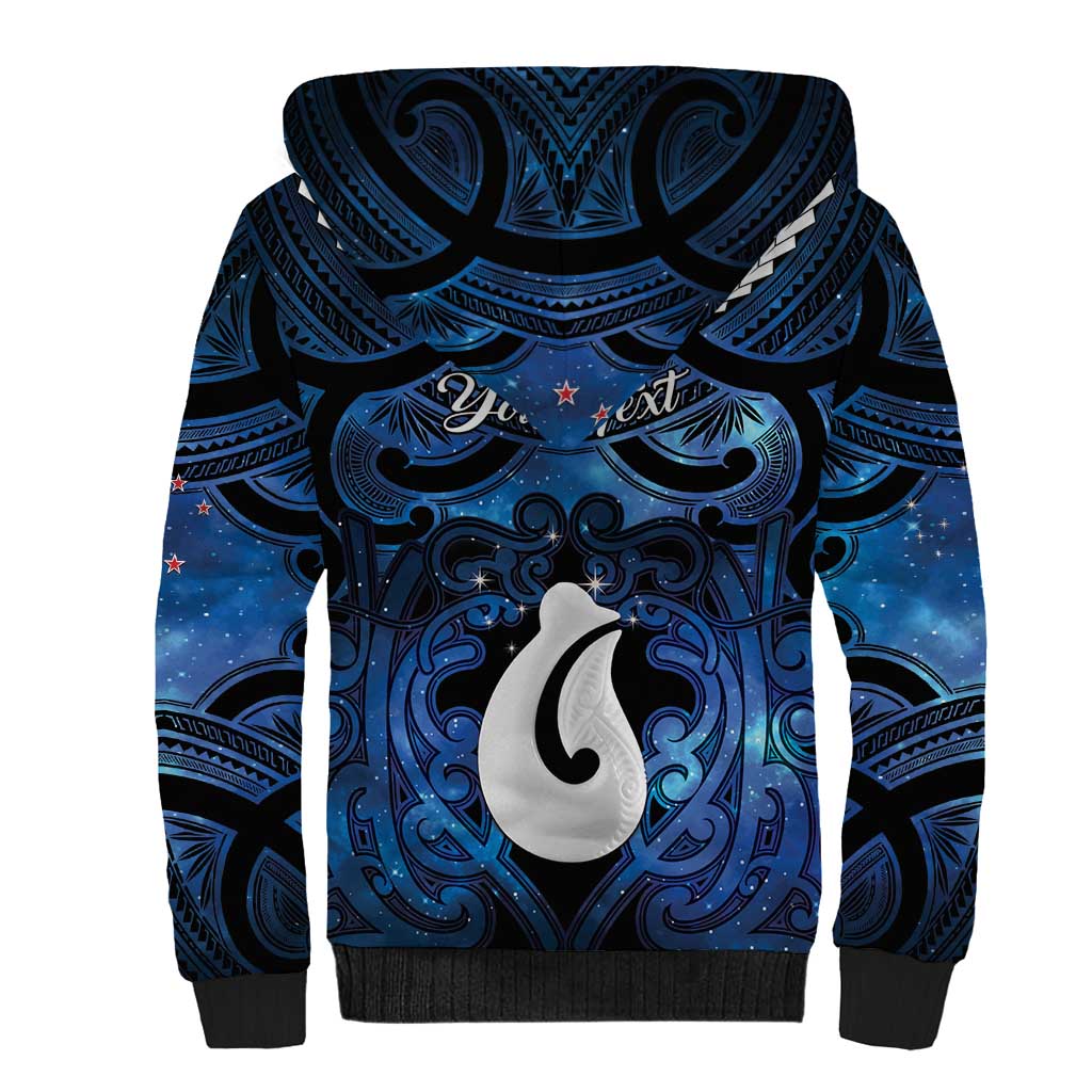 Personalized Maori Matariki Hei Matau Sherpa Hoodie Maori Kowhaiwhai Pattern Galaxy LT01 - Polynesian Pride