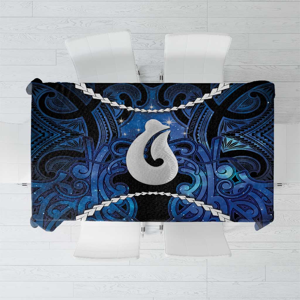 Maori Matariki Hei Matau Tablecloth Maori Kowhaiwhai Pattern Galaxy LT01 Blue - Polynesian Pride