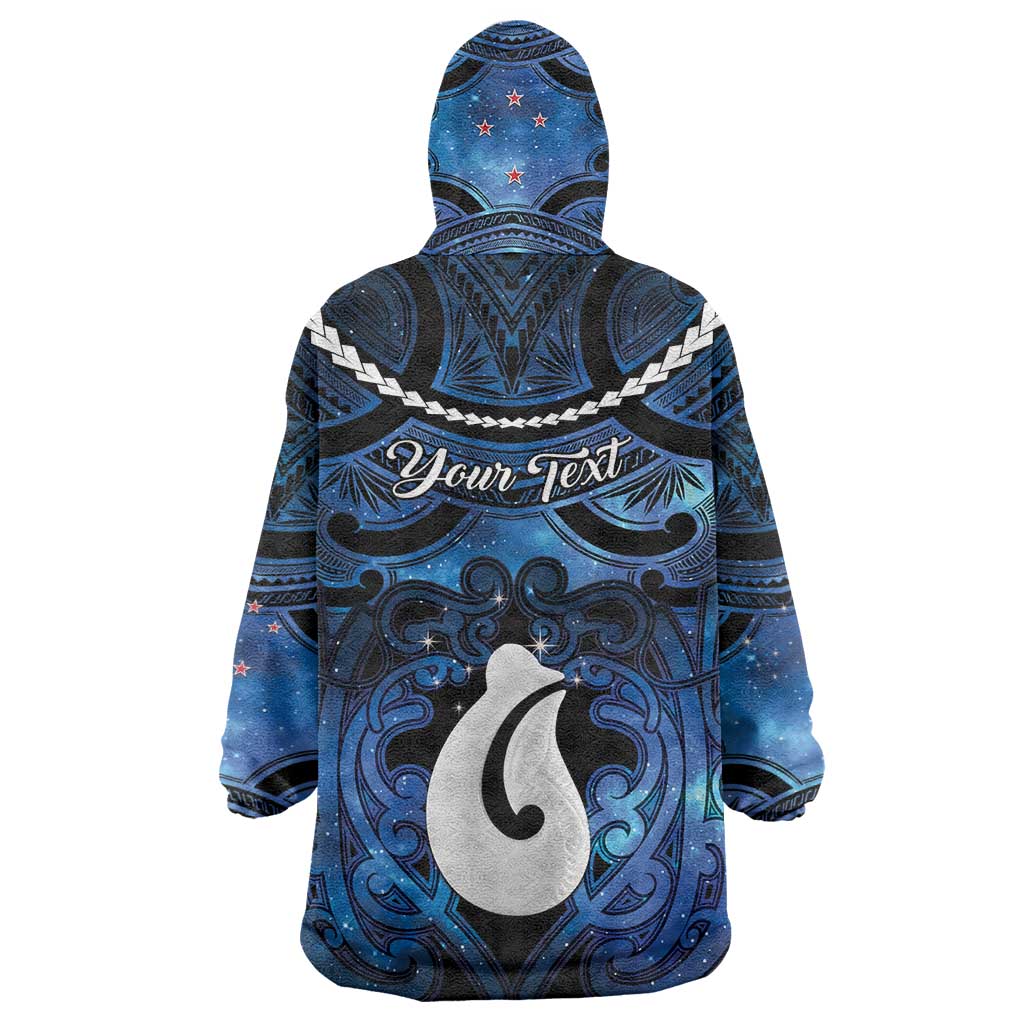 Personalized Maori Matariki Hei Matau Wearable Blanket Hoodie Maori Kowhaiwhai Pattern Galaxy