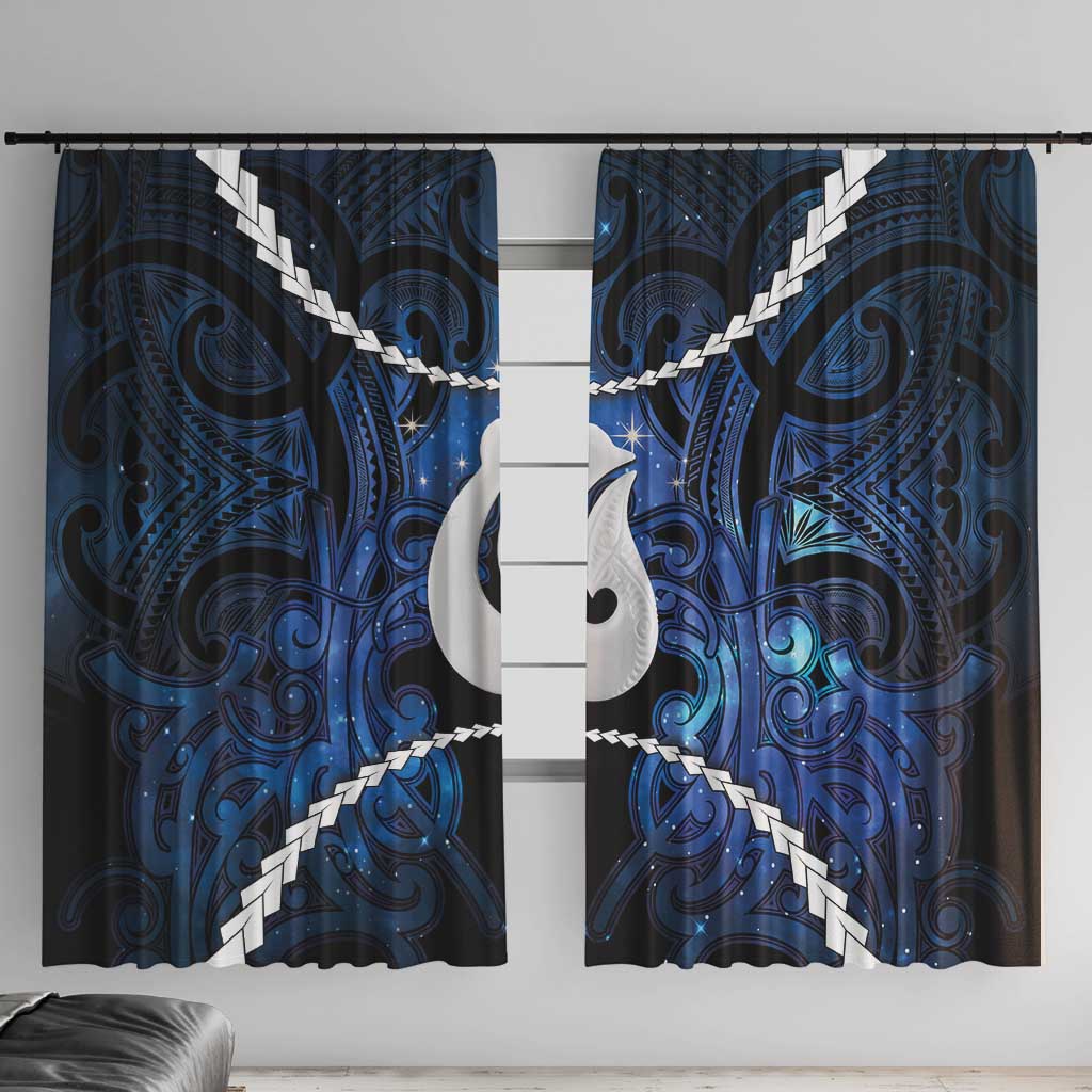 Maori Matariki Hei Matau Window Curtain Maori Kowhaiwhai Pattern Galaxy