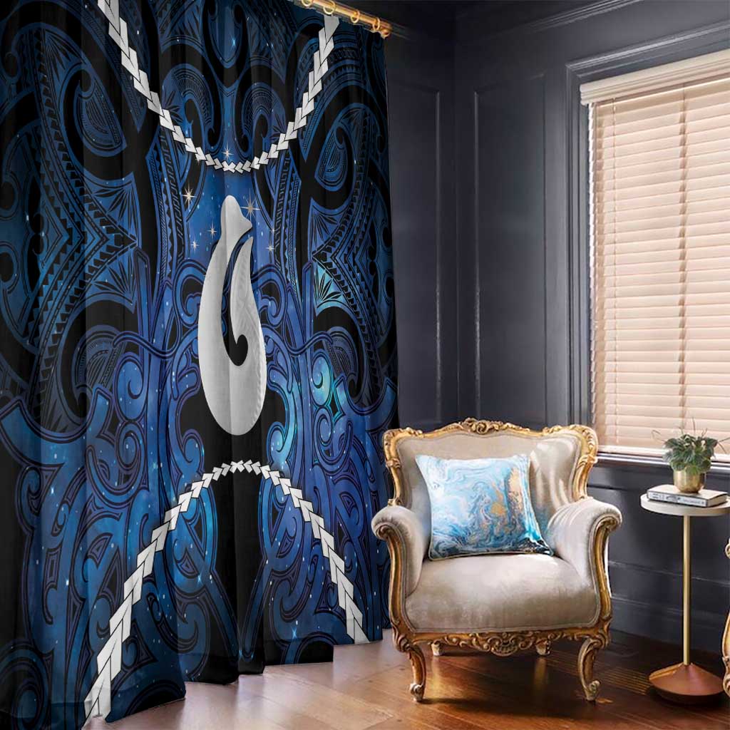 Maori Matariki Hei Matau Window Curtain Maori Kowhaiwhai Pattern Galaxy