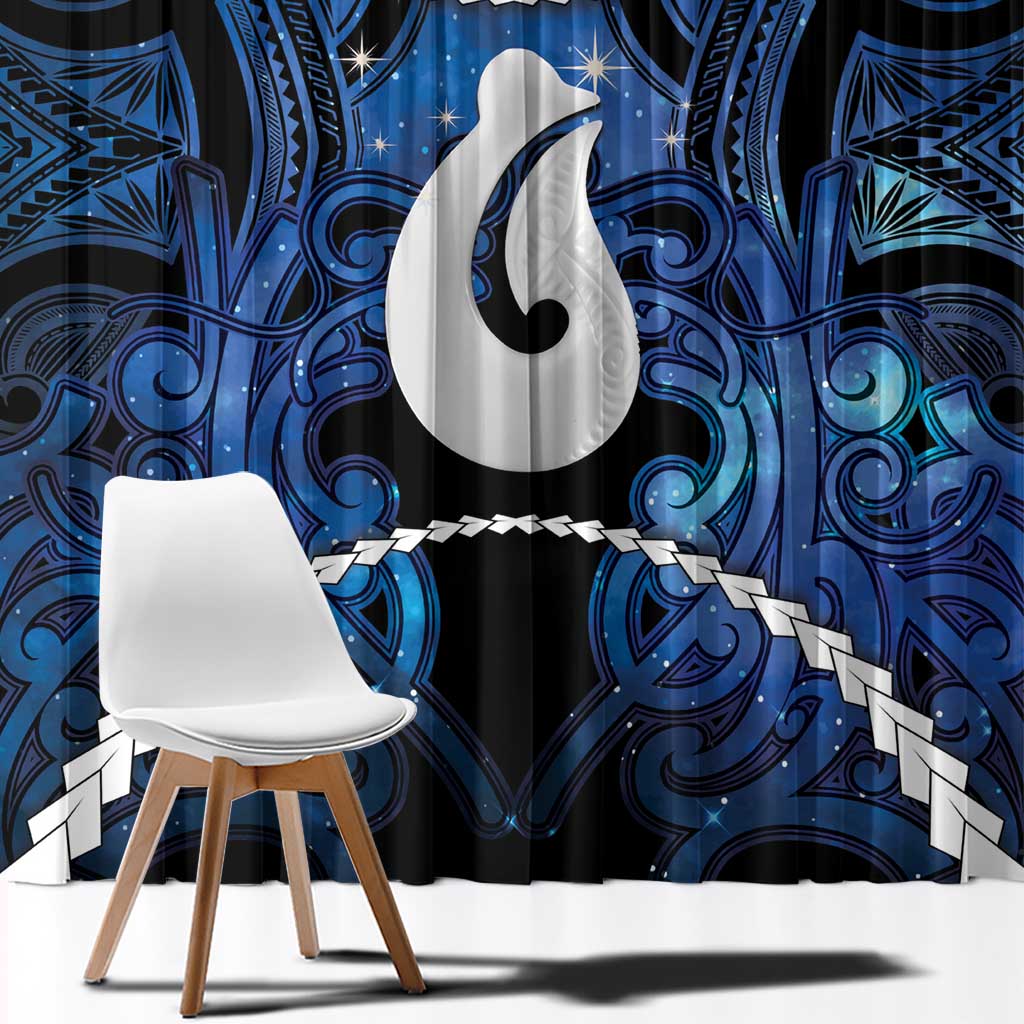 Maori Matariki Hei Matau Window Curtain Maori Kowhaiwhai Pattern Galaxy