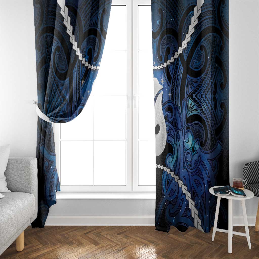 Maori Matariki Hei Matau Window Curtain Maori Kowhaiwhai Pattern Galaxy
