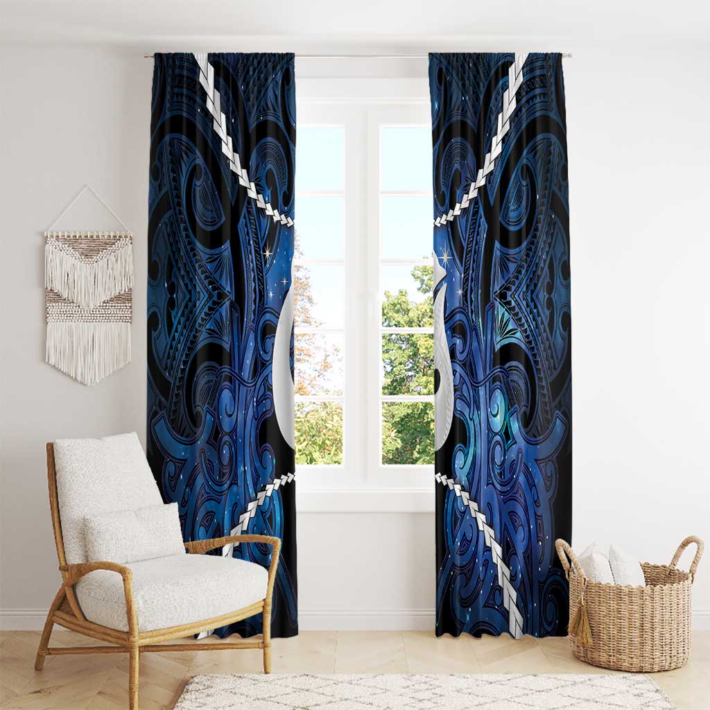 Maori Matariki Hei Matau Window Curtain Maori Kowhaiwhai Pattern Galaxy