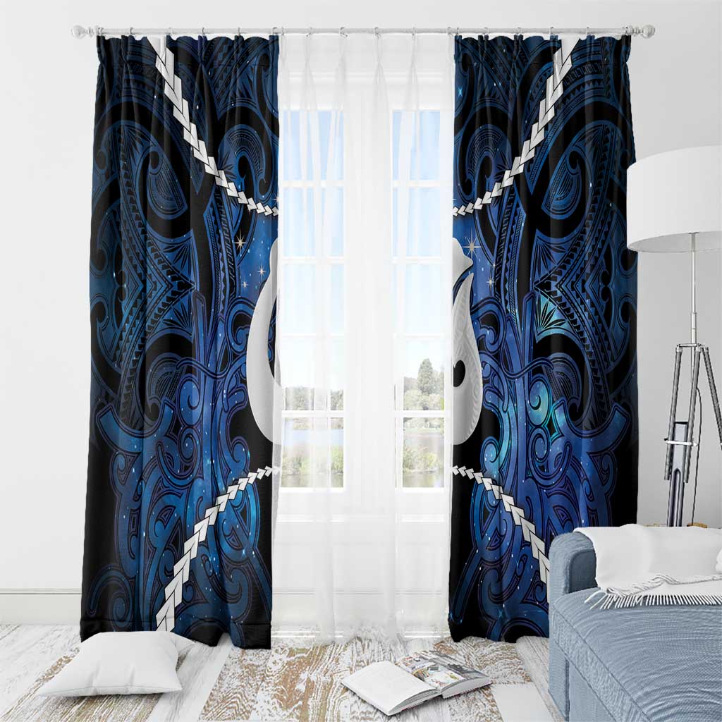 Maori Matariki Hei Matau Window Curtain Maori Kowhaiwhai Pattern Galaxy