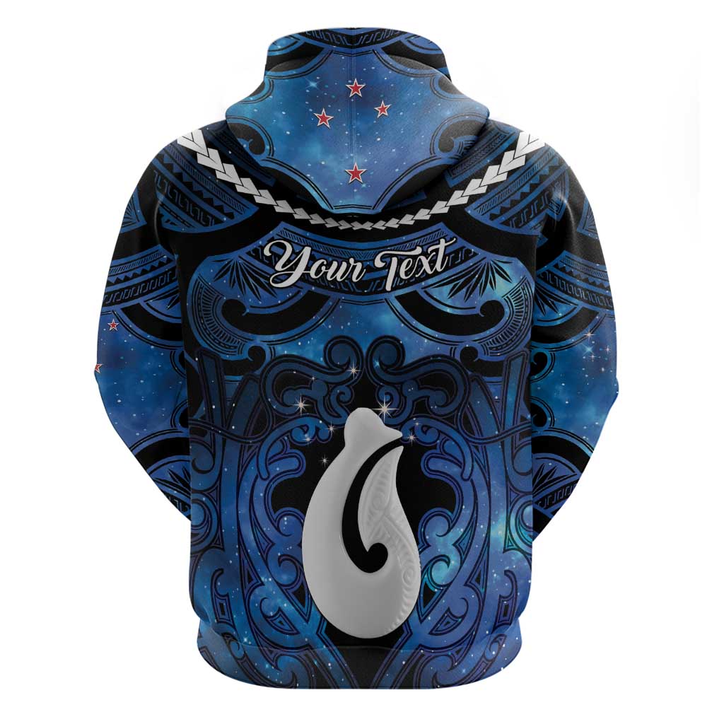 Personalized Maori Matariki Hei Matau Zip Hoodie Maori Kowhaiwhai Pattern Galaxy
