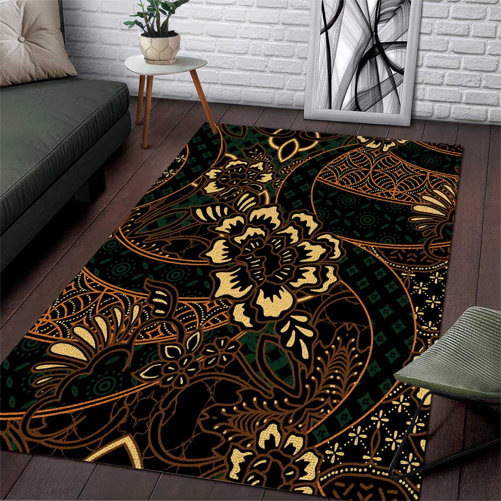 Indonesian Batik Pattern Vintage Brown Area Rug LT01 Brown - Polynesian Pride