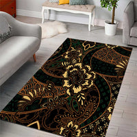 Indonesian Batik Pattern Vintage Brown Area Rug LT01 - Polynesian Pride