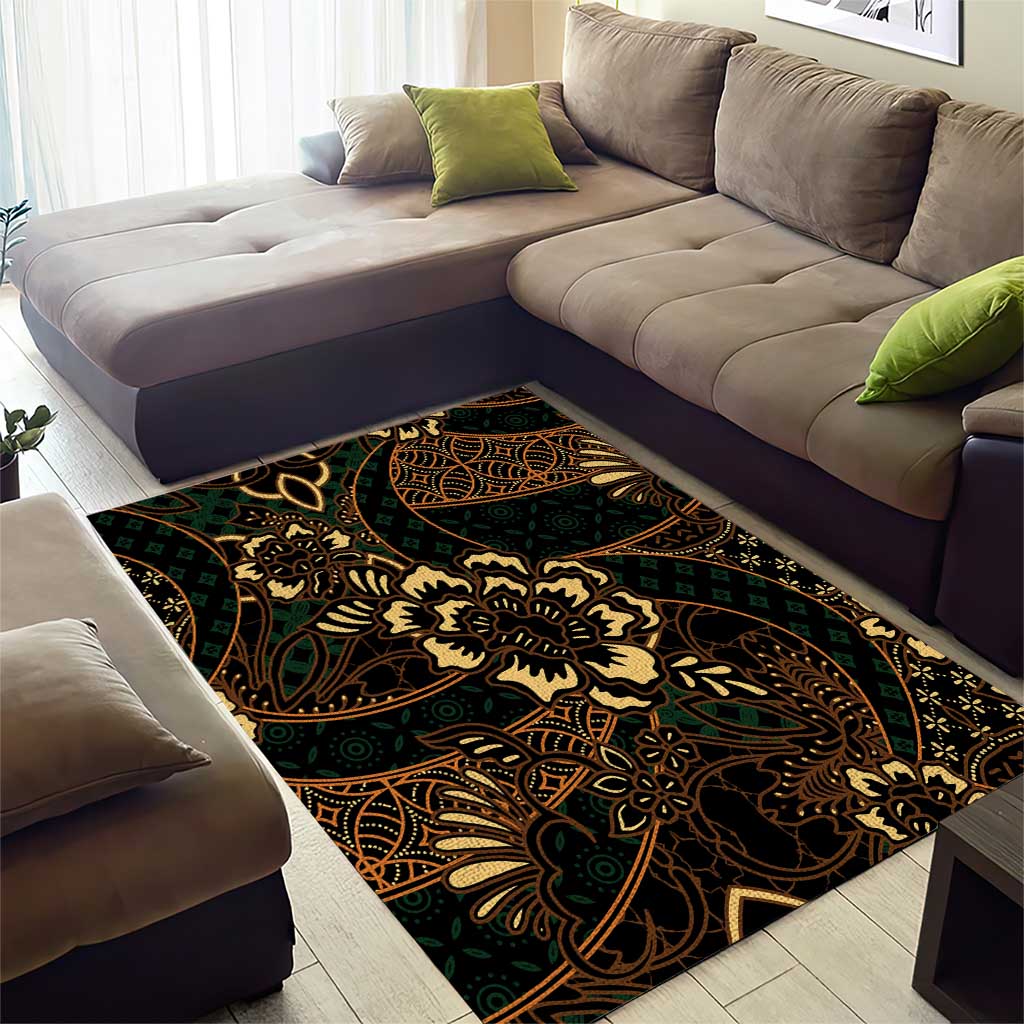Indonesian Batik Pattern Vintage Brown Area Rug LT01 - Polynesian Pride