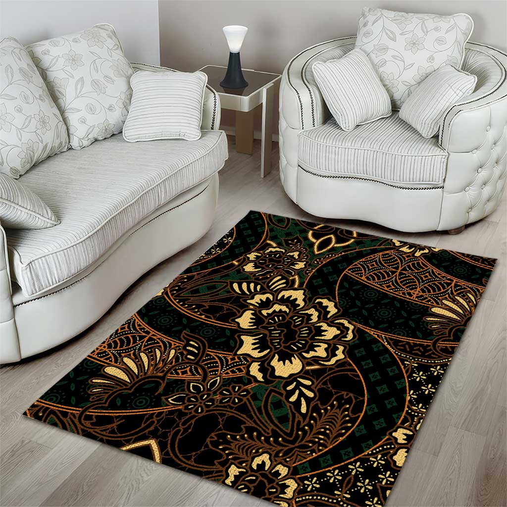 Indonesian Batik Pattern Vintage Brown Area Rug LT01 - Polynesian Pride