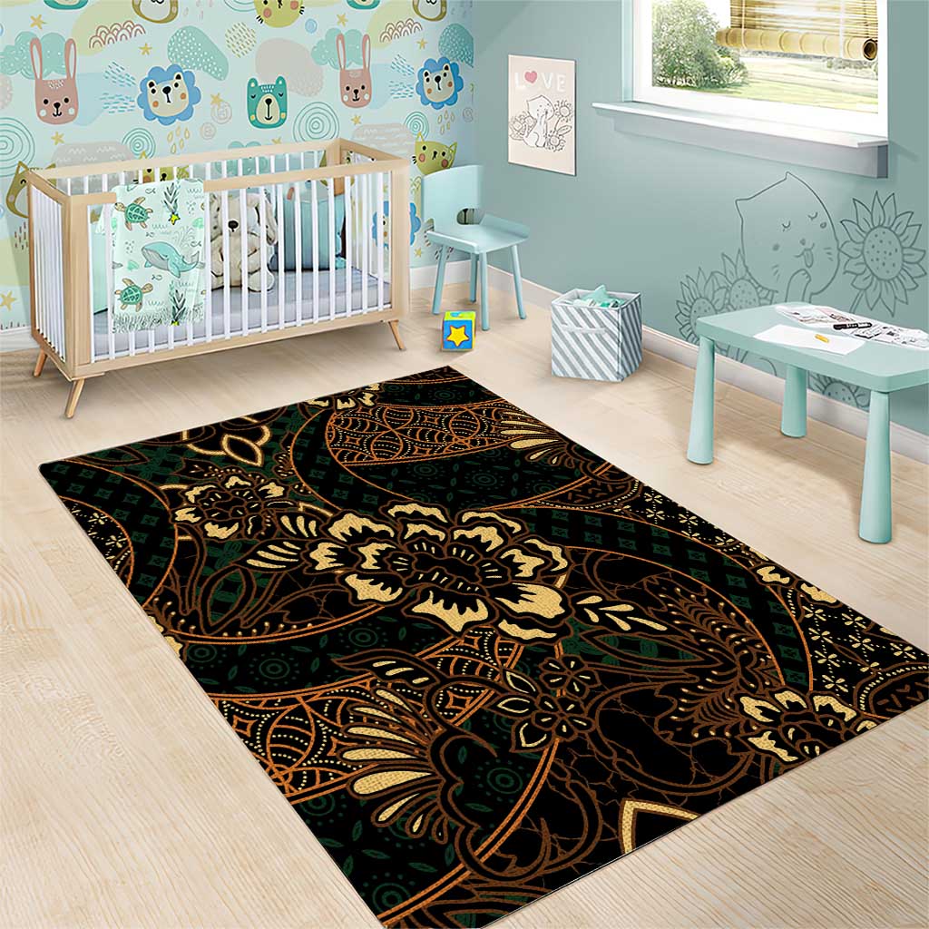 Indonesian Batik Pattern Vintage Brown Area Rug LT01 - Polynesian Pride