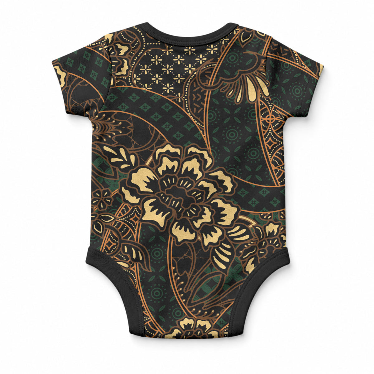 Indonesian Batik Pattern Vintage Brown Baby Onesie