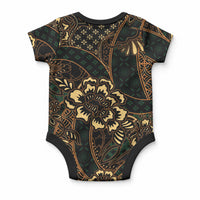 Indonesian Batik Pattern Vintage Brown Baby Onesie