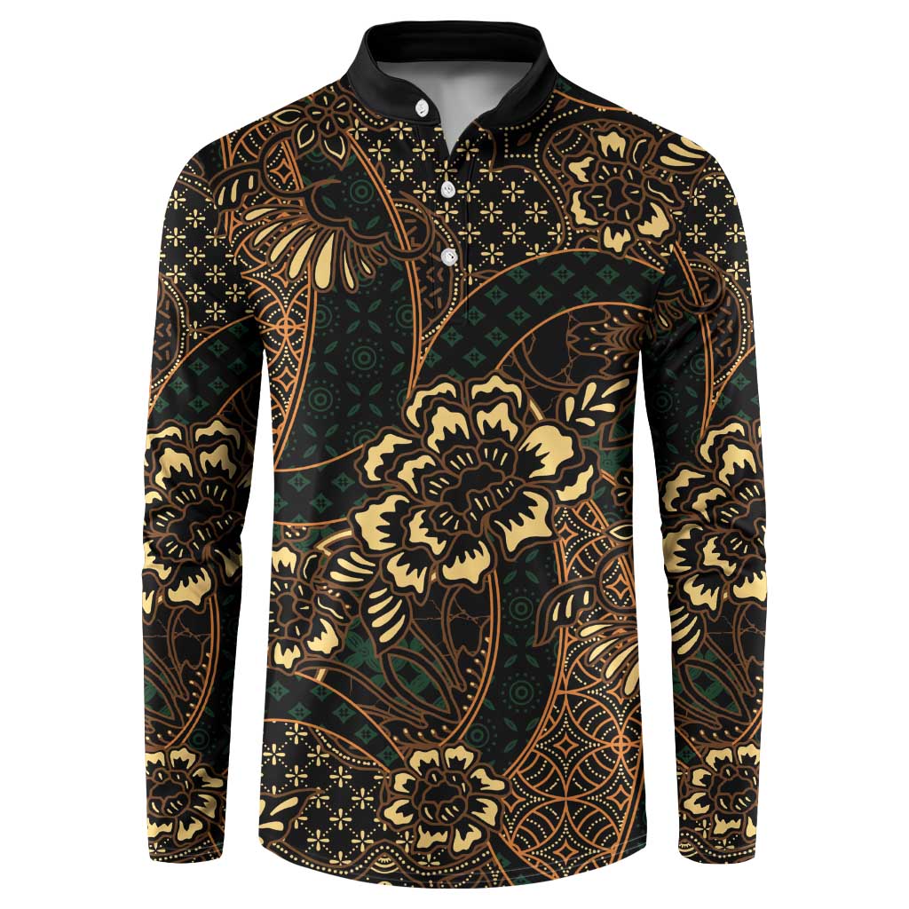 Indonesian Batik Pattern Vintage Brown Button Sweatshirt LT01 Brown - Polynesian Pride