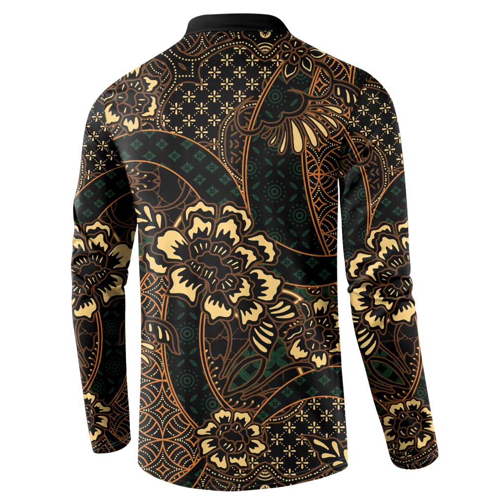 Indonesian Batik Pattern Vintage Brown Button Sweatshirt LT01 - Polynesian Pride