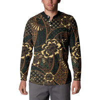 Indonesian Batik Pattern Vintage Brown Button Sweatshirt LT01 - Polynesian Pride
