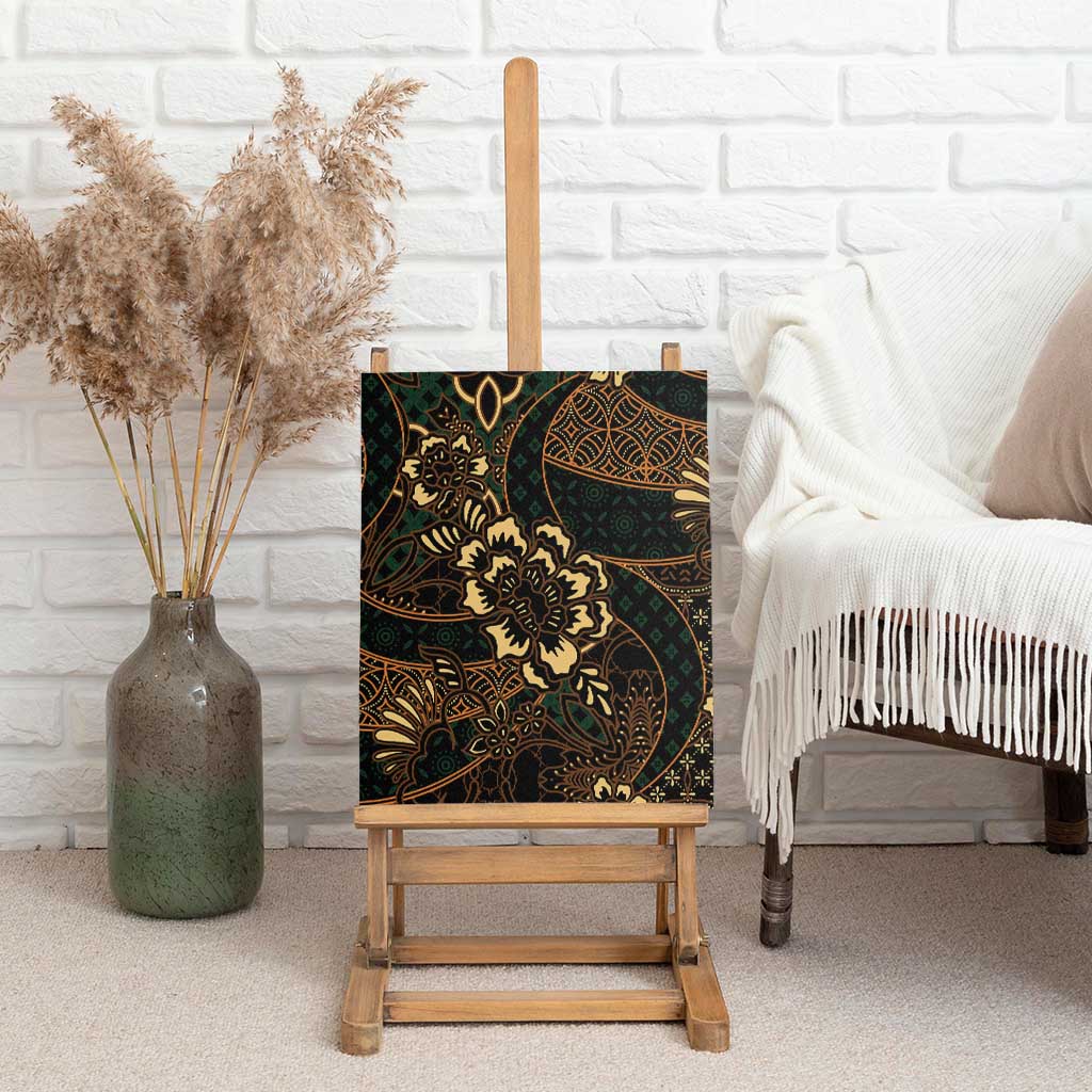 Indonesian Batik Pattern Vintage Brown Canvas Wall Art