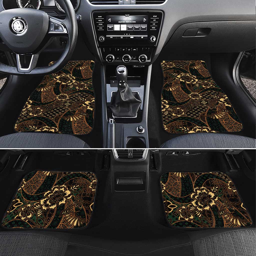 Indonesian Batik Pattern Vintage Brown Car Mats LT01 Set 4pcs Brown - Polynesian Pride