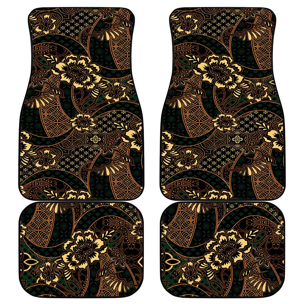 Indonesian Batik Pattern Vintage Brown Car Mats LT01 - Polynesian Pride