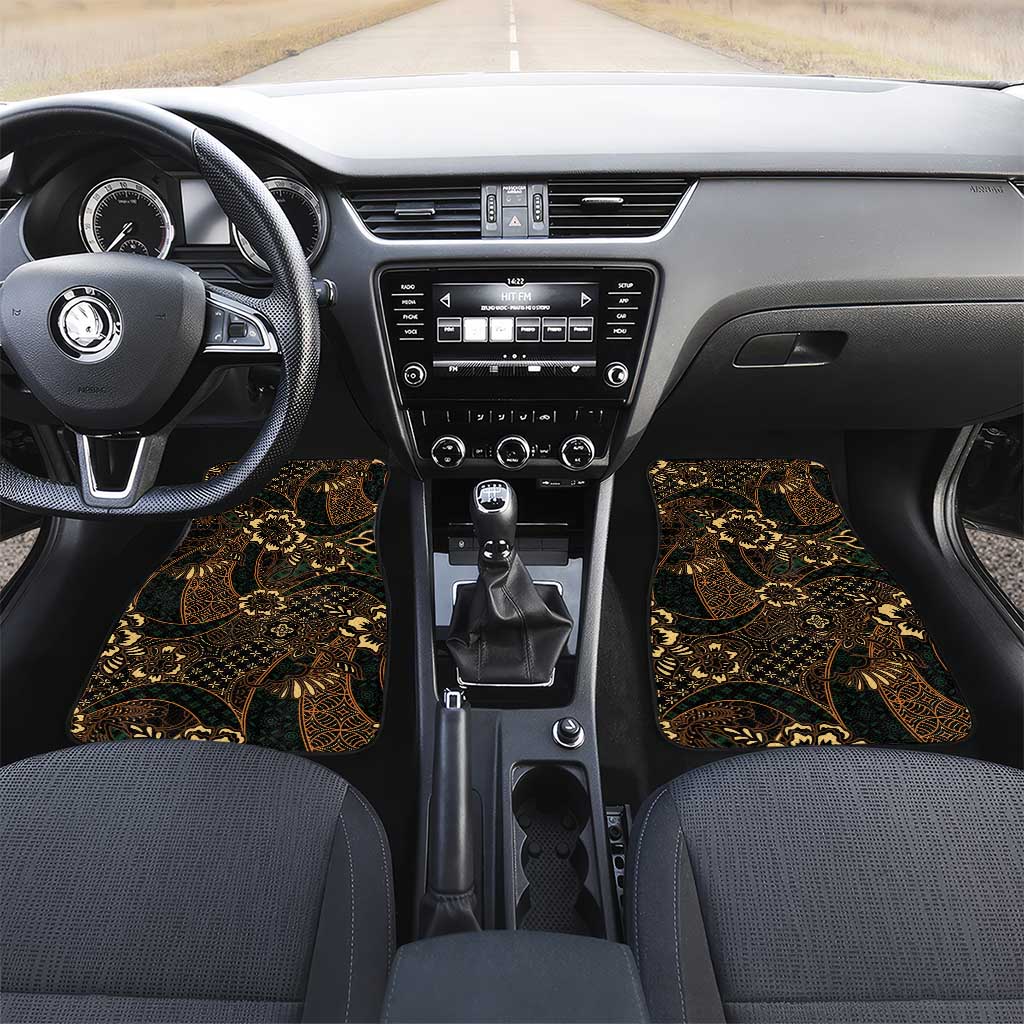 Indonesian Batik Pattern Vintage Brown Car Mats LT01 Set 2pcs - Front Brown - Polynesian Pride