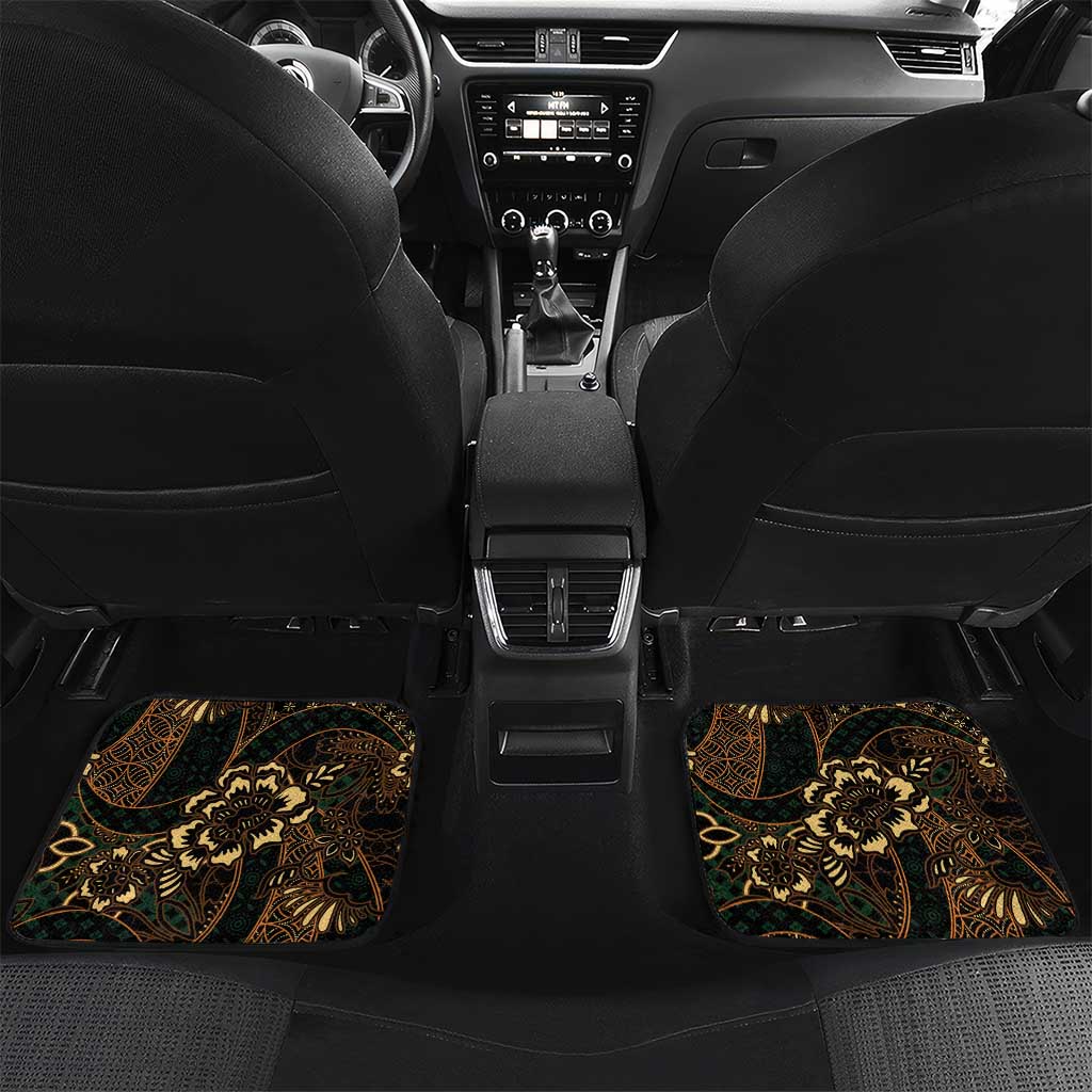 Indonesian Batik Pattern Vintage Brown Car Mats LT01 Set 2pcs - Back Brown - Polynesian Pride