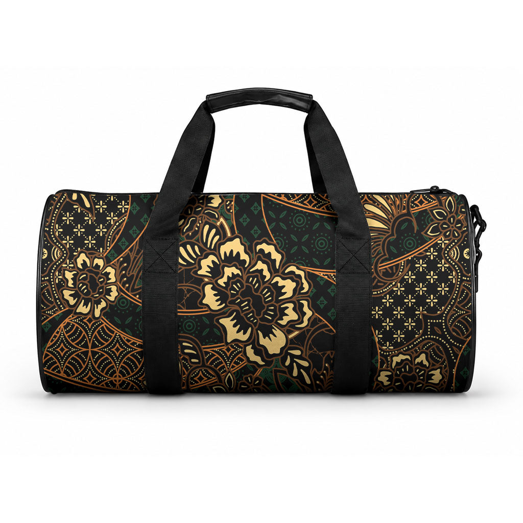 Indonesian Batik Pattern Vintage Brown Duffle Bag