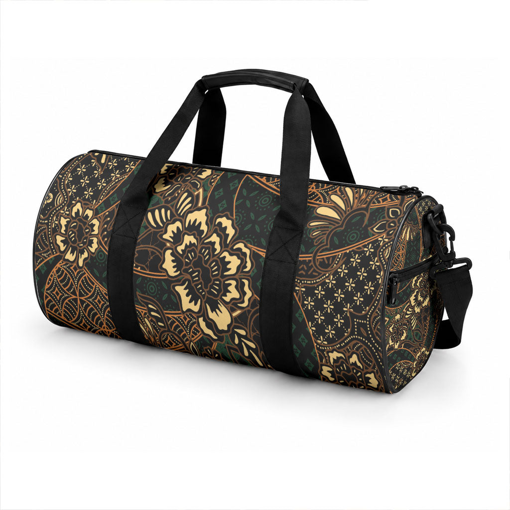 Indonesian Batik Pattern Vintage Brown Duffle Bag