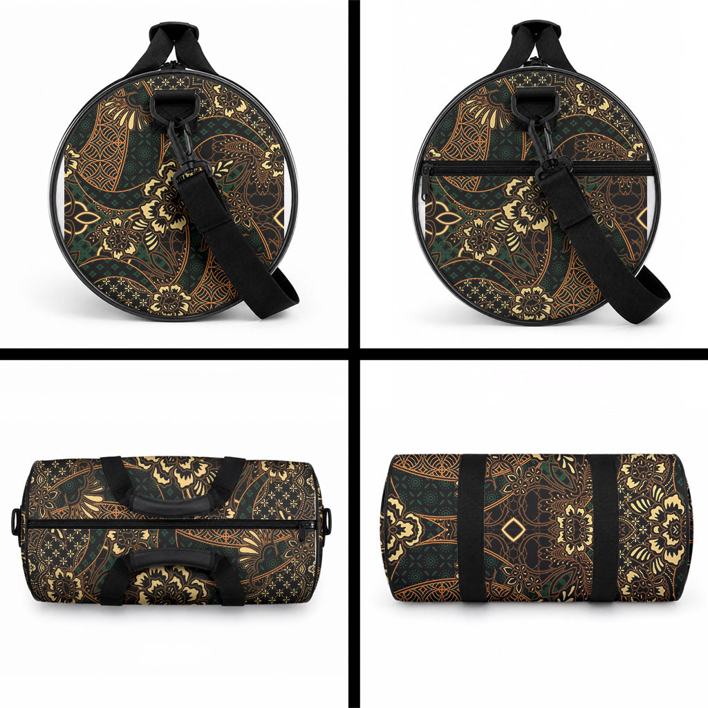 Indonesian Batik Pattern Vintage Brown Duffle Bag
