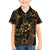 Indonesian Batik Pattern Vintage Brown Family Matching Off The Shoulder Long Sleeve Dress and Hawaiian Shirt