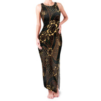 Indonesian Batik Pattern Vintage Brown Family Matching Tank Maxi Dress and Hawaiian Shirt LT01 Mom's Dress Brown - Polynesian Pride