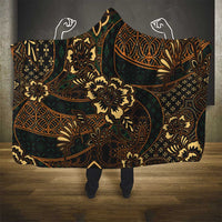 Indonesian Batik Pattern Vintage Brown Hooded Blanket