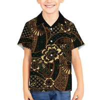 Indonesian Batik Pattern Vintage Brown Kid Hawaiian Shirt LT01 Kid Brown - Polynesian Pride