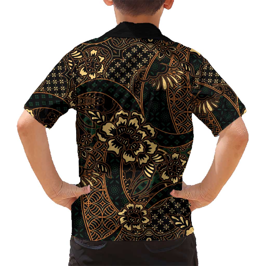 Indonesian Batik Pattern Vintage Brown Kid Hawaiian Shirt LT01 - Polynesian Pride